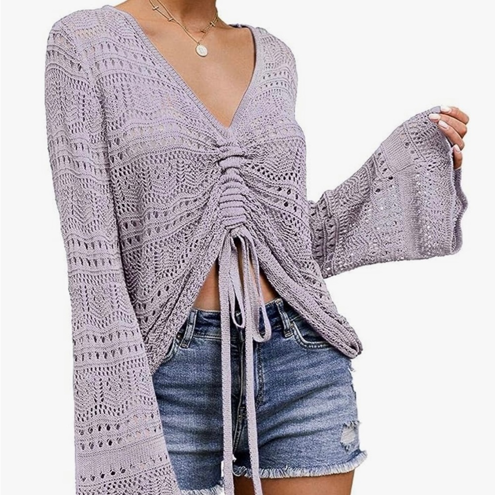 Crochet drawstring top.